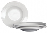 Restaurant Quality White Ivory Ceramic Pasta Bowls - Set of 4 - 12 - Microwave and Dishwasher Safe - Commercial Grade