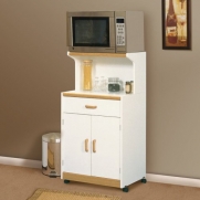 Beginnings Soft White Microwave Cart Soft White with Alder Finish