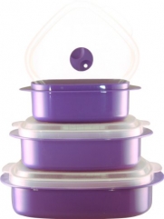 Calypso Basics 6-Piece Microwave Cookware/Storage Set, Purple